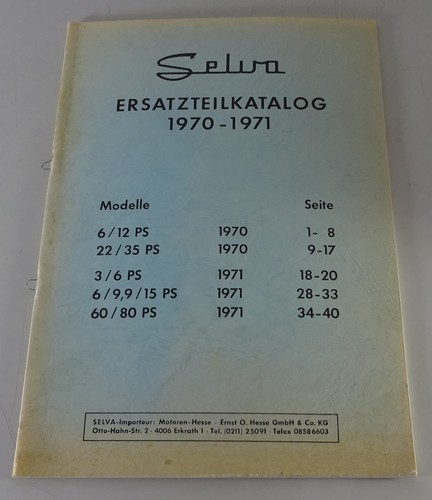 Catalogo parti selva - selva, elenco